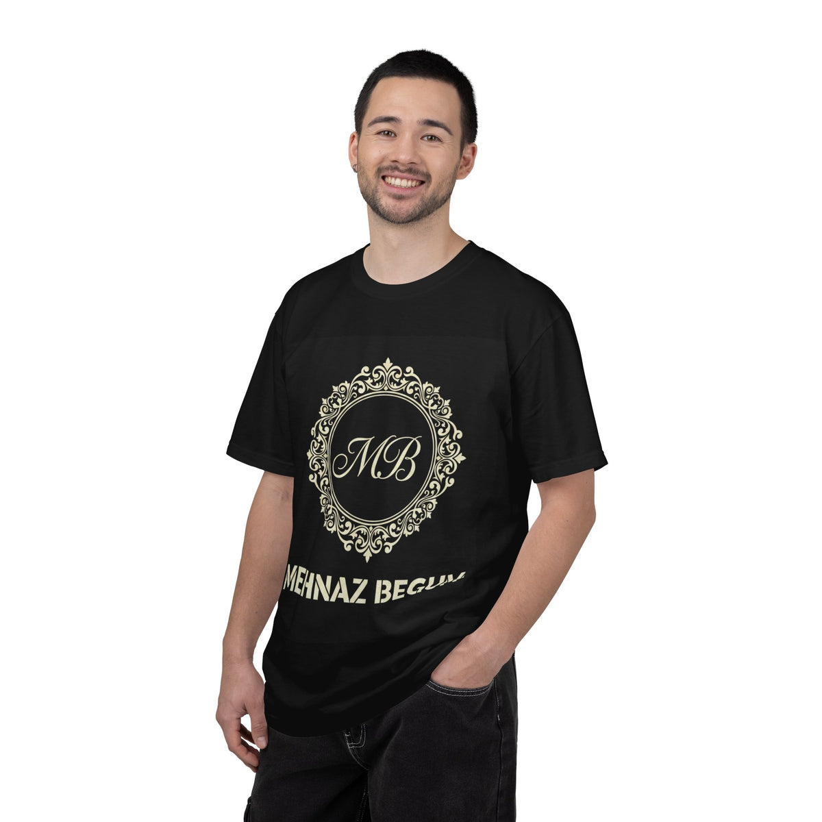 Personalized Mehnaz Begum Gold Crest T-Shirt — Luxury Monogram Tee