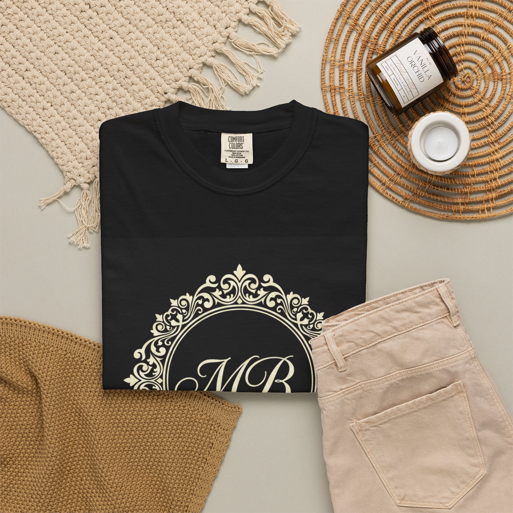 Personalized Mehnaz Begum Gold Crest T-Shirt — Luxury Monogram Tee