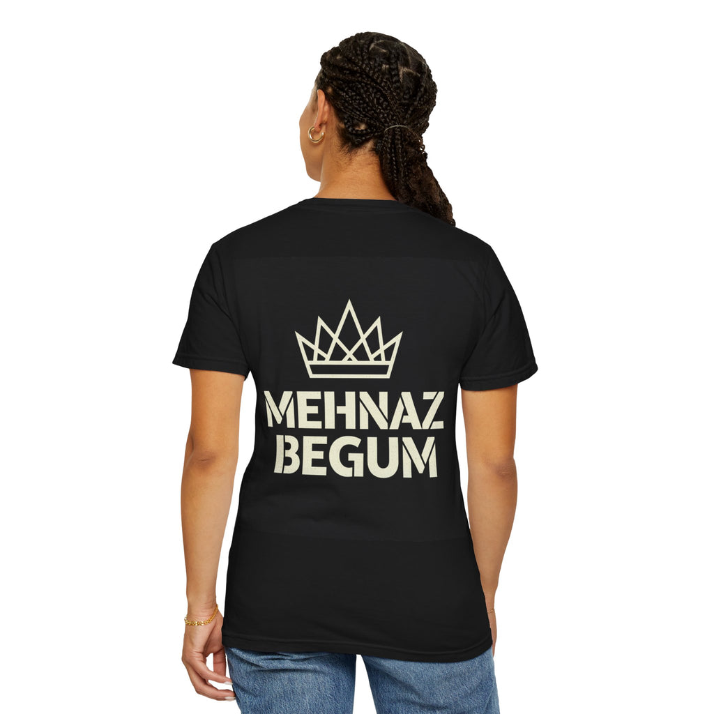 Personalized Mehnaz Begum Gold Crest T-Shirt — Luxury Monogram Tee