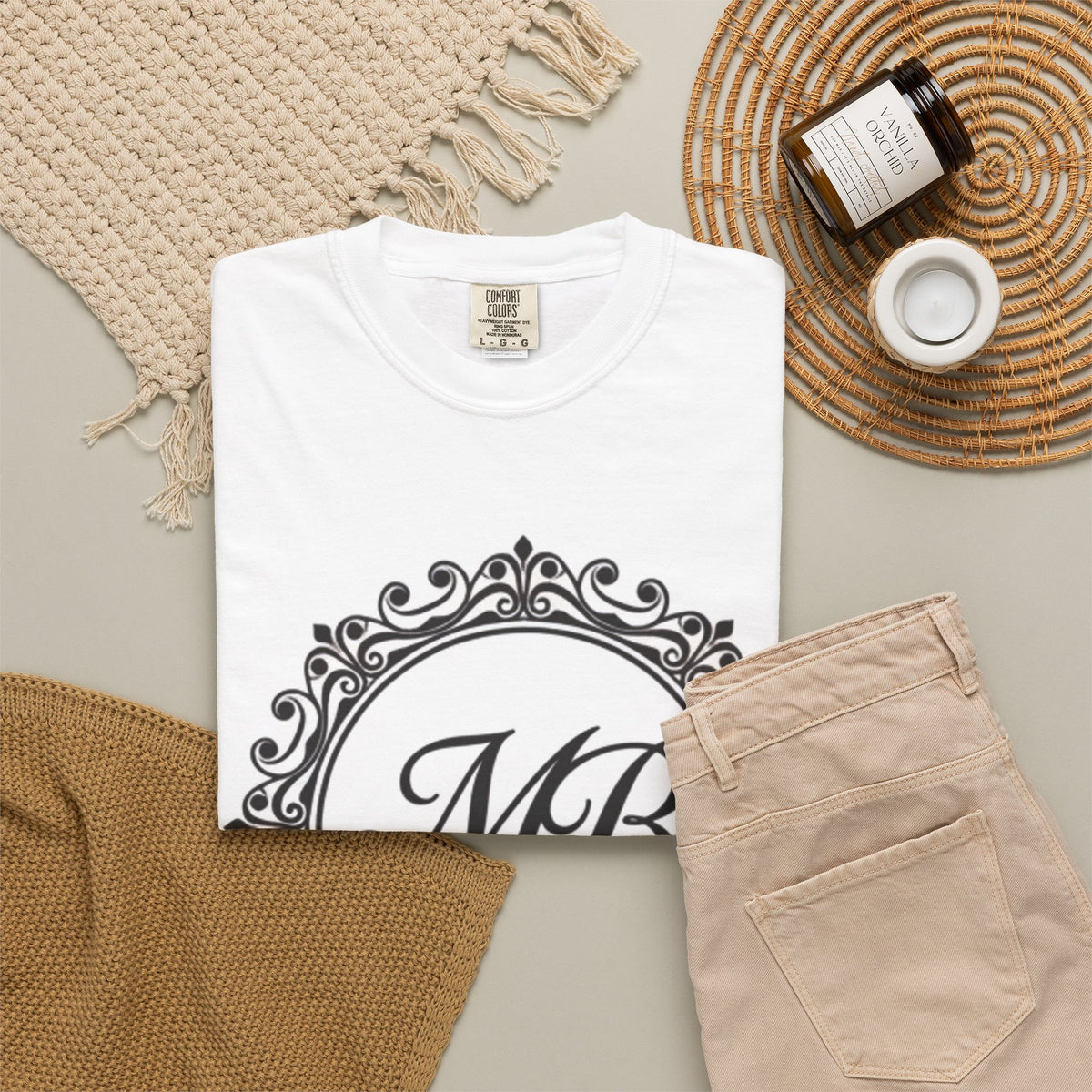 Mehnaz Begum Monogram T-Shirt — MB Crest Personalized Luxury Tee