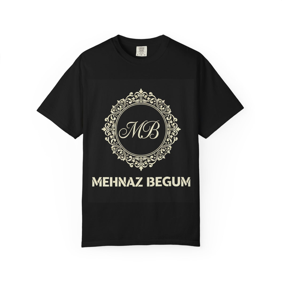 Personalized Mehnaz Begum Gold Crest T-Shirt — Luxury Monogram Tee