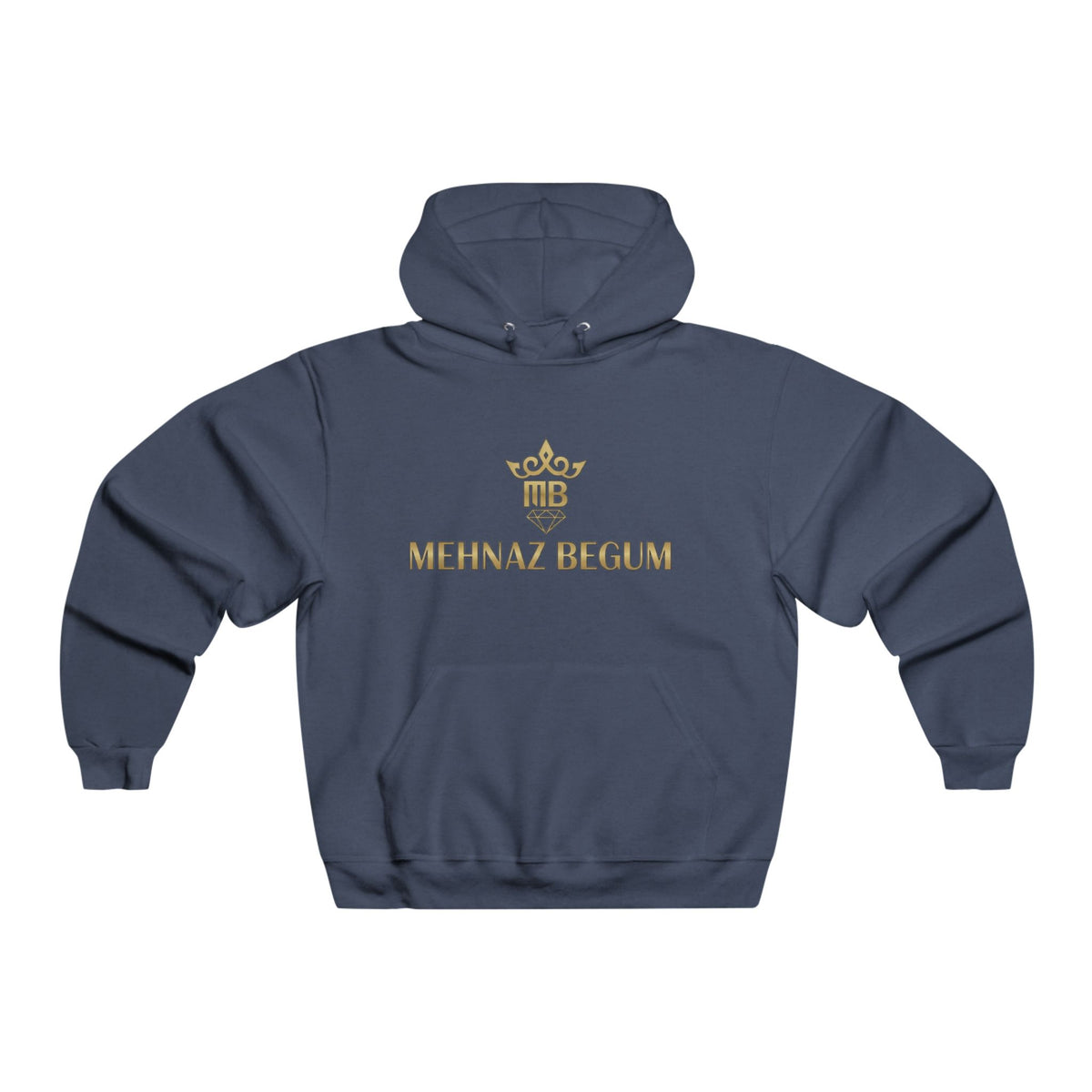 MEHNAZ BEGUM Crown Hoodie — Luxury Gold Logo Sweatshirt