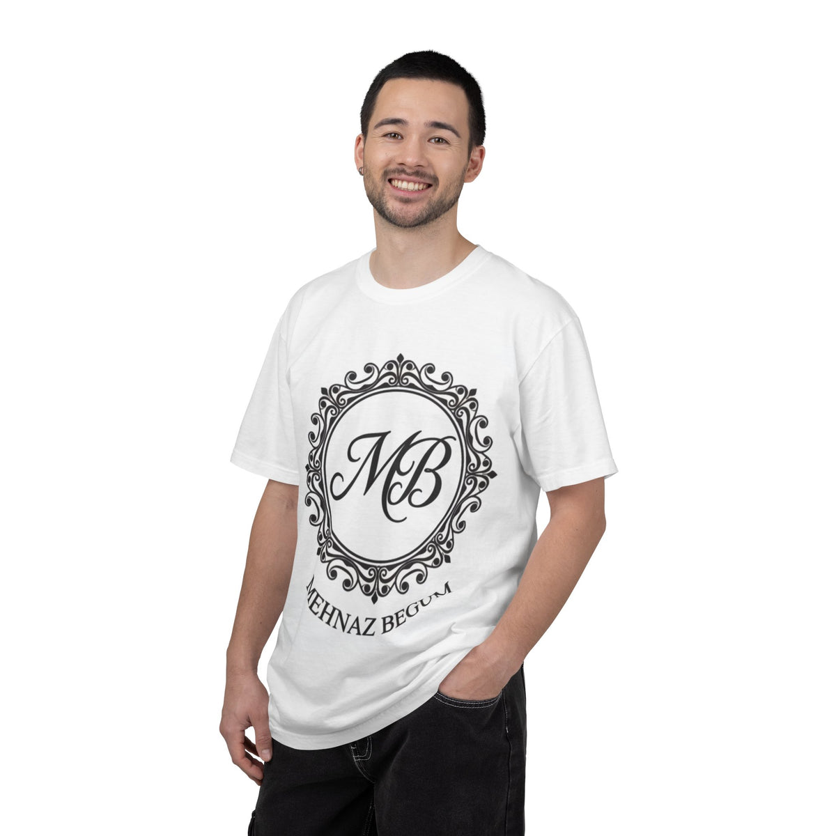 Mehnaz Begum Monogram T-Shirt — MB Crest Personalized Luxury Tee