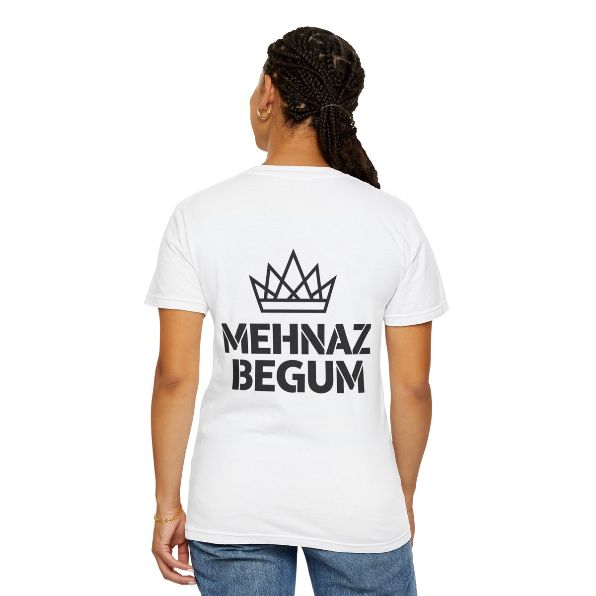 Mehnaz Begum Monogram T-Shirt — MB Crest Personalized Luxury Tee
