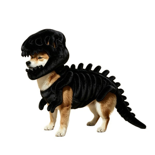 Dinosaur Skeleton Pet Clothing, Glow-in-the-dark Dinosaur Skeleton Pet Costume