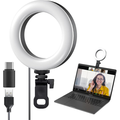 Spot Mini 6inch Ring Flash Computer Video Conference Selfie Light Computer Live Broadcast Soft Light Video Light