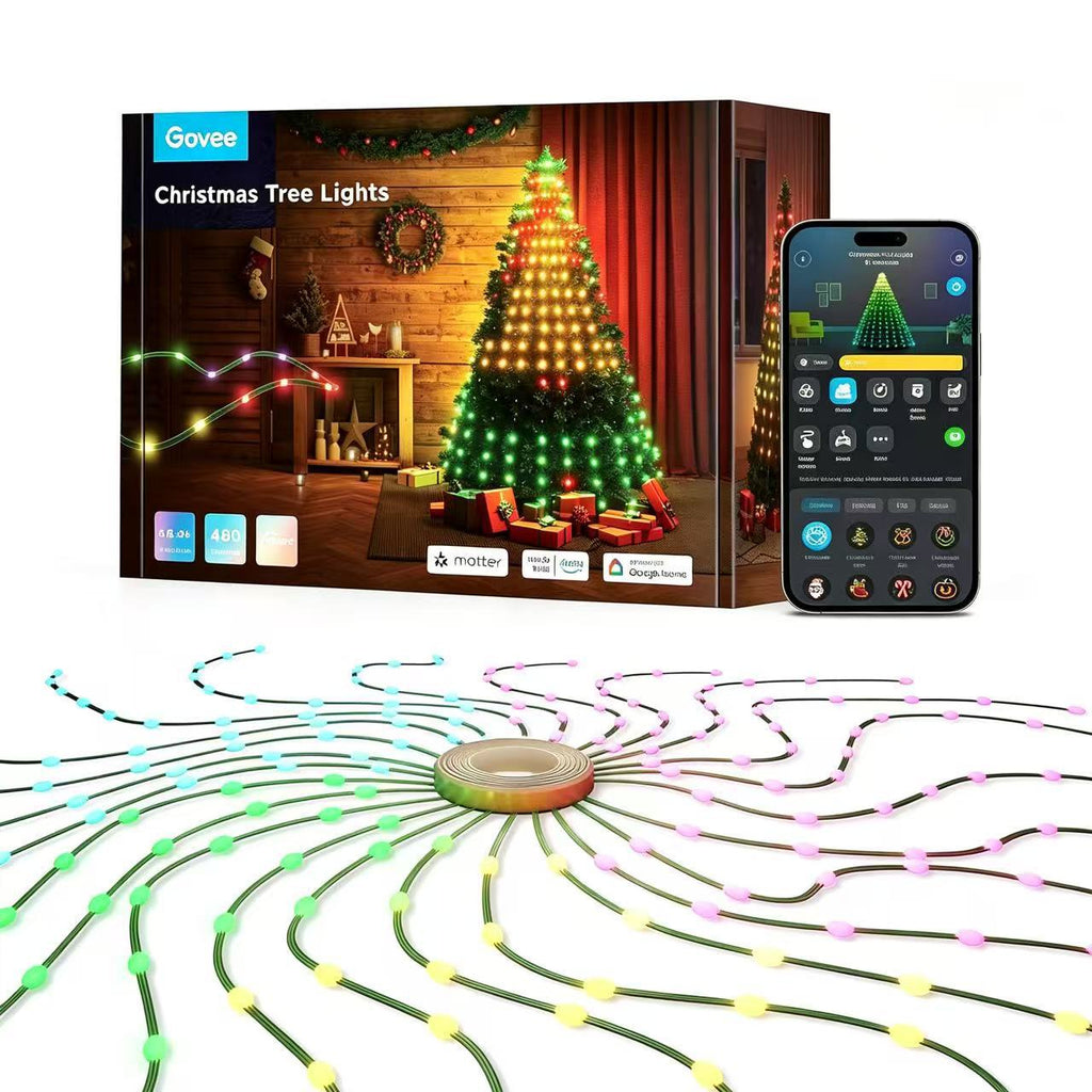 Christmas Tree String Lights For Holiday Decorations, Smart RGBIC Tree Lights, Halloween AIGC DIY Light Shows, LED Lights